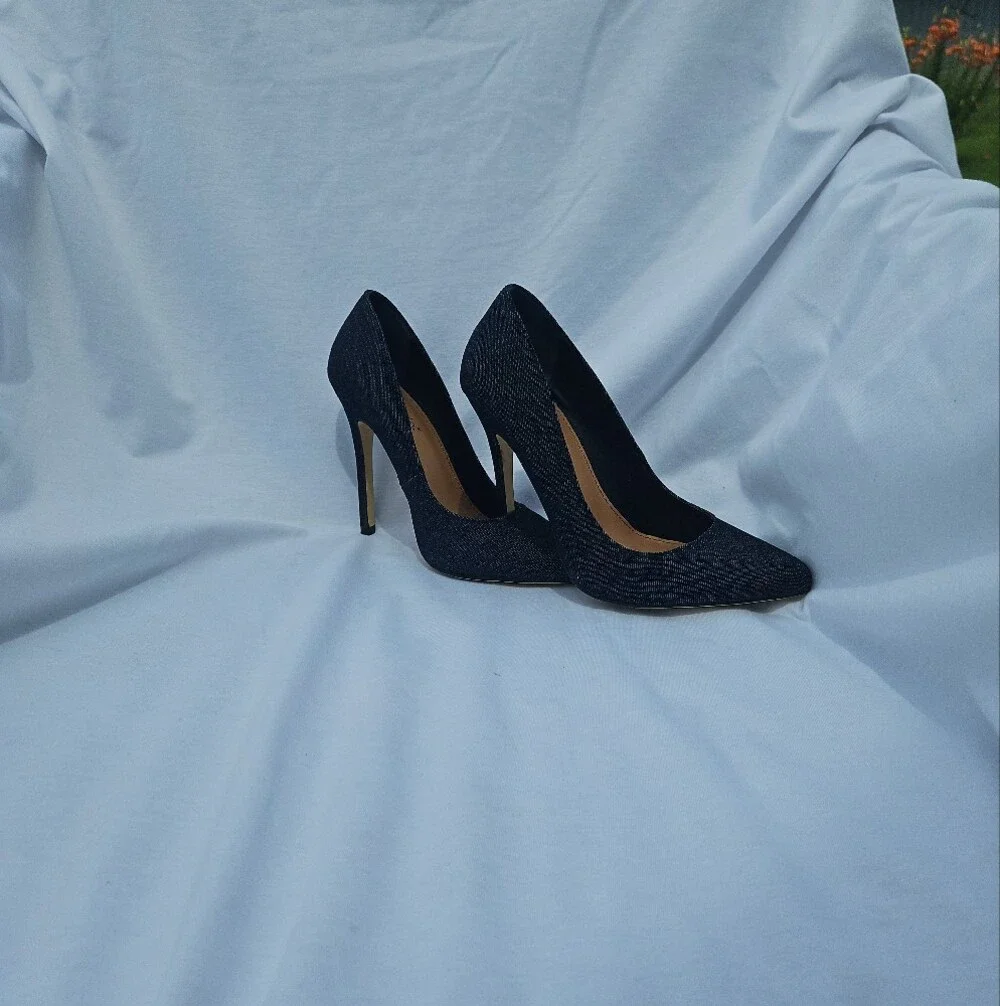 Shoe Dazzle Navy Pointed-Toe Stiletto Pumps